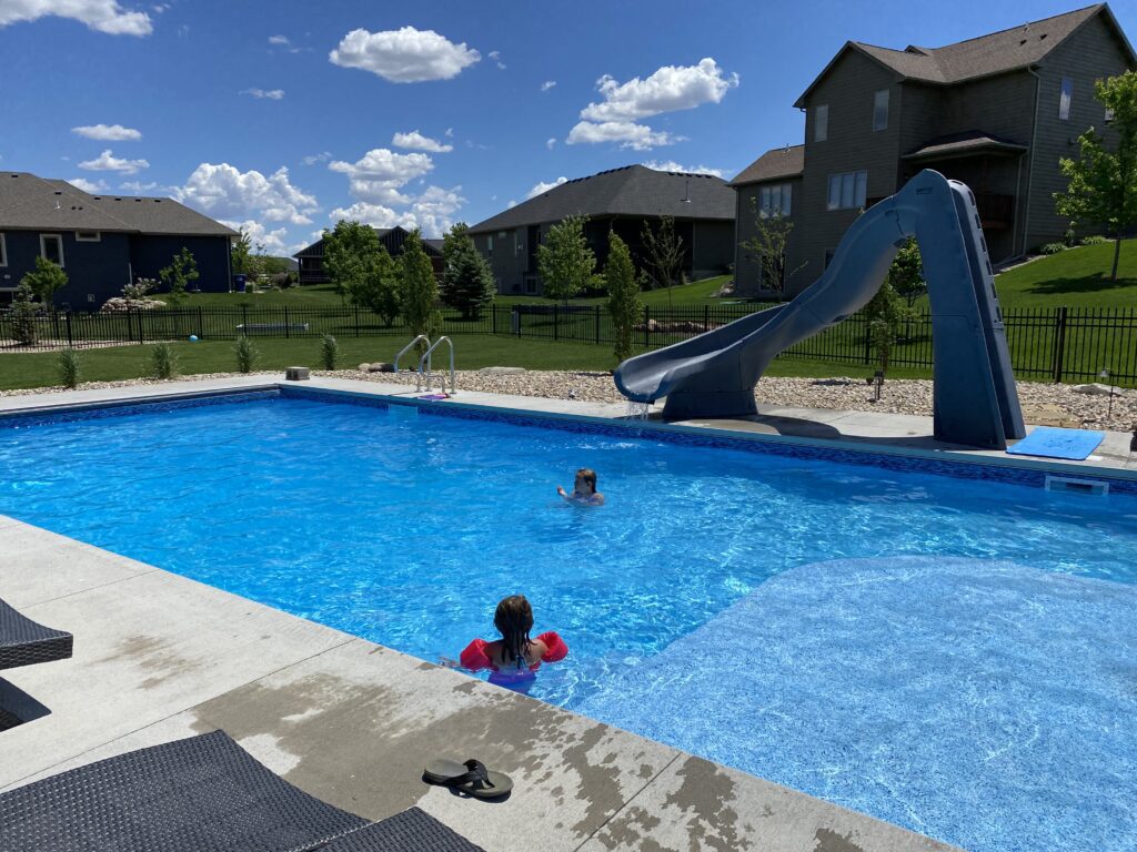 Nic and Tara Allen pool