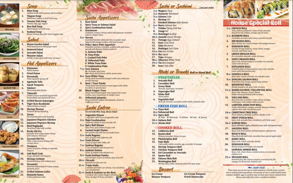 Japanese steakhouse opens with extensive menu including sushi